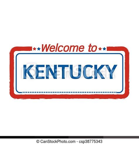 Welcome To Kentucky Of Us State Illustration Design Canstock