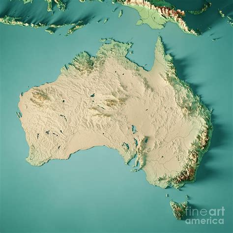 Australia 3d Render Topographic Map Australia Map Topographic Map Map