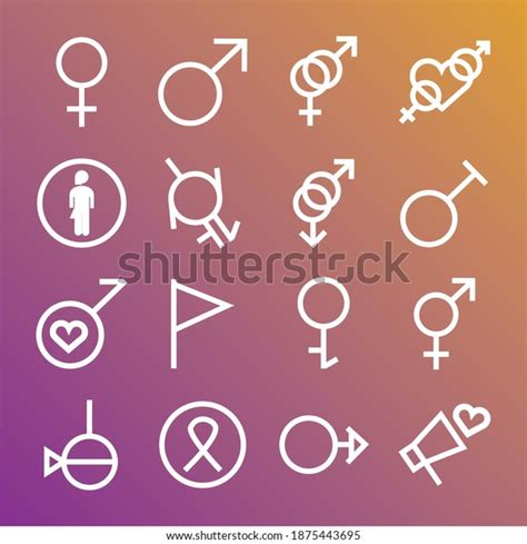 Bundle Sixteen Gender Symbols Sexual Orientation Stock Vector Royalty Free 1875443695