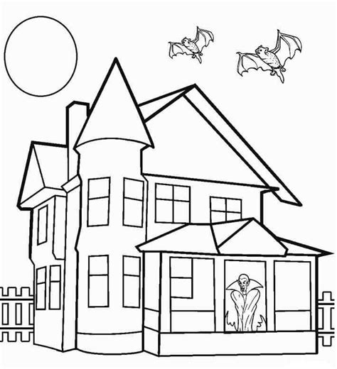 Free printable house coloring pages. 25 Free Printable Haunted House Coloring Pages For Kids