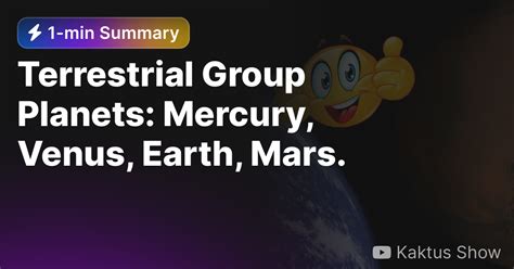 Terrestrial Group Planets Mercury Venus Earth Mars Eightify