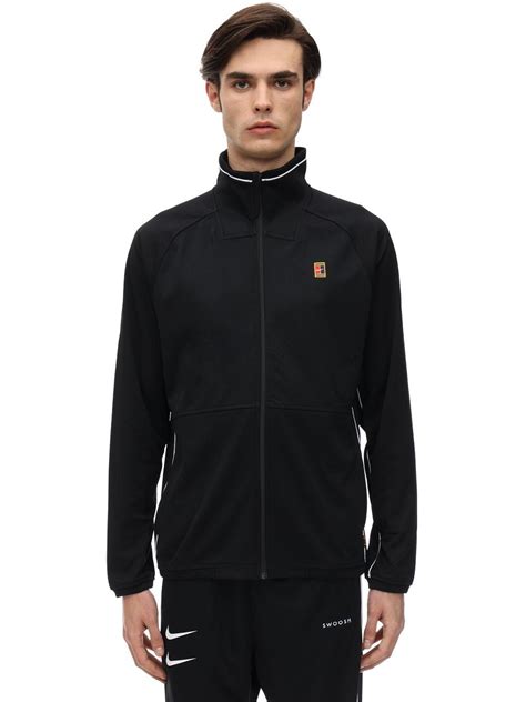 Nike Court Zip Up Sweatshirt In Black For Men Lyst