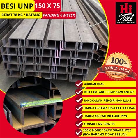 Jual Besi Unp 150 X 75 X 50mm X 6m Shopee Indonesia