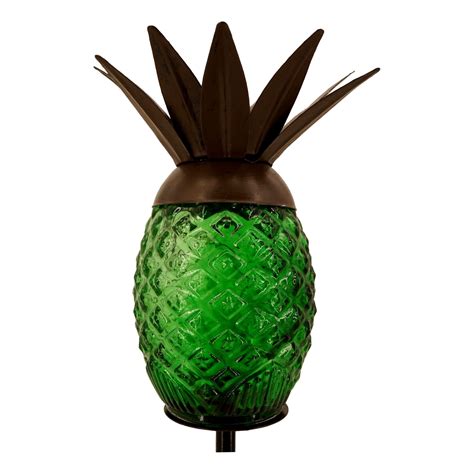 Pineapple Solar Light Garden Stake Red 30 In Tall Lawn Decor For