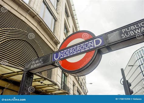 Underground Public Subway Sign In London Uk Editorial Stock Image