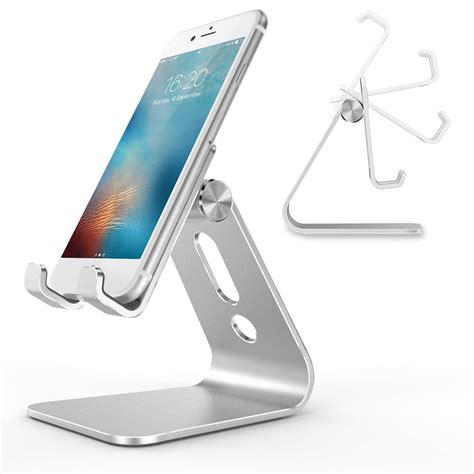 Cell Phone Stand Omoton Adjustable Aluminum Desktop Cellphone Tablet