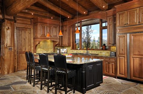 Our kitchen island ideas will definitely persuade you to add one to your space. Big Horn Lodge | Wyoming | Summit Log & Timber Homes