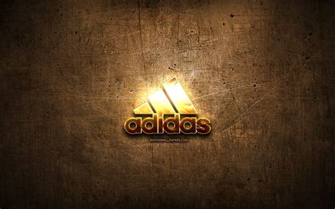 Download Wallpapers Adidas Golden Logo Artwork Brown