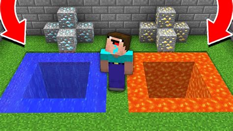 Minecraft Noob Vs Pro Which Pit Will Noob Choose Lava Pit Vs Water
