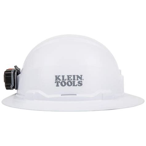 klein tools hard hat non vented full brim with rechargeable headlamp white 60406rl acme tools