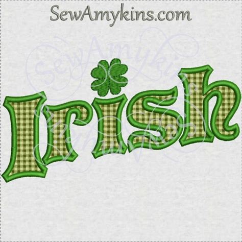 Irish Word Applique With Little Shamrock For St Patricks Day Machine
