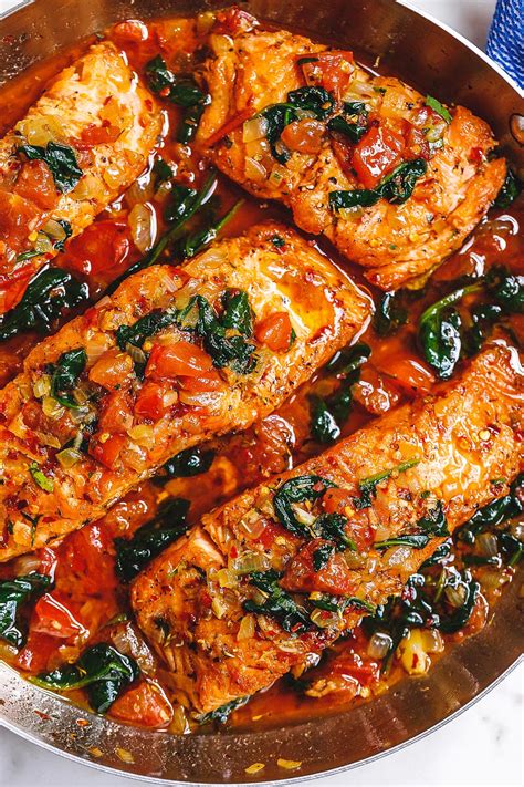 Allow to marinate in the refrigerator for an hour, turning. Tuscan Garlic Salmon Recipe - Healthy Salmon Recipe ...