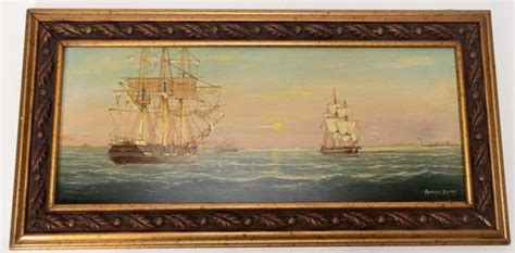 Sold Price Framed Frederick Tordoff Whaling Ship Oil On Board Framed