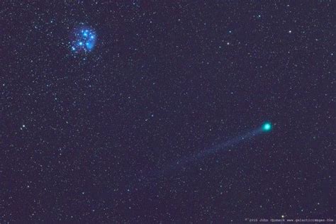 Comet Lovejoy C2104 Q2 Cruising Past The Open Star Cluster M45