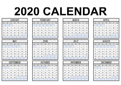 Calendar Whole Year Example Calendar Printable