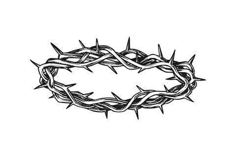Crown Of Thorns Religious Symbol Vintage Vector By Pikepicture