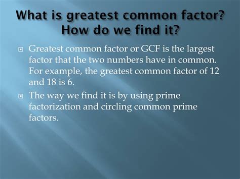 Ppt Greatest Common Factor Gcf Powerpoint Presentation Free Download Id6071007