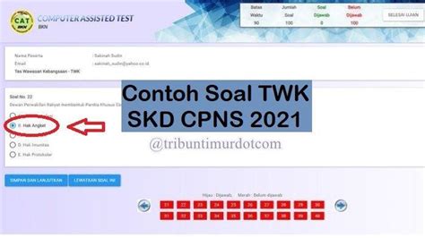 Ini Contoh Bocoran Soal Twk Skd Untuk Cpns 2021 Resmi Dari Portal Cat