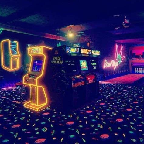80s Arcade Neon Aesthetic Arcade Arcade Room