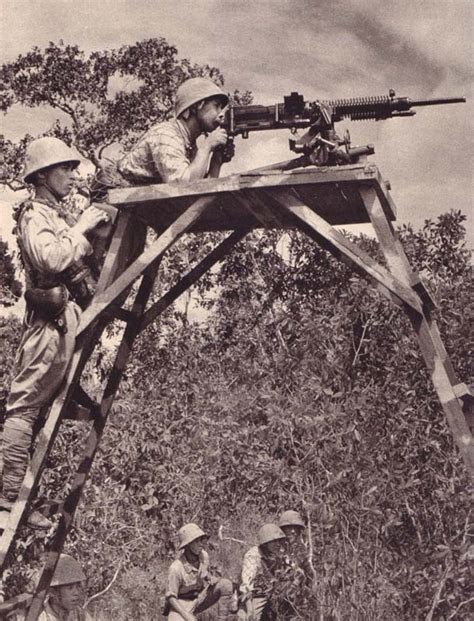 World War Ii History Japanese Soldiers With Type 92 Heavy Machine Guns
