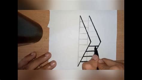 You can also take this a step further and add some thickness to your cube by adding some additional lines to your drawing. How to Draw 3D Ladder Optical Illusion Drawing step by step. - YouTube