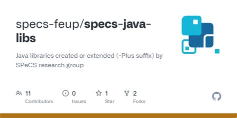 Github Specs Feupspecs Java Libs Java Libraries Created Or Extended