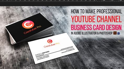 How To Make Professional Youtube Channel Business Card Design In Adobe