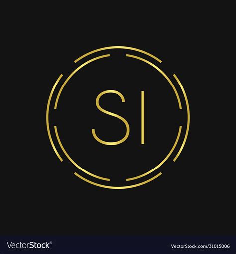 Initial Si Logo Design Creative Typography Vector Image