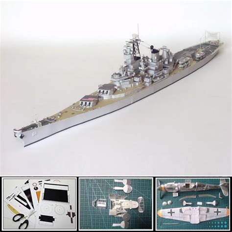 3d Paper Model Ship World War Ii Us Battleship Iowa Military Model 1