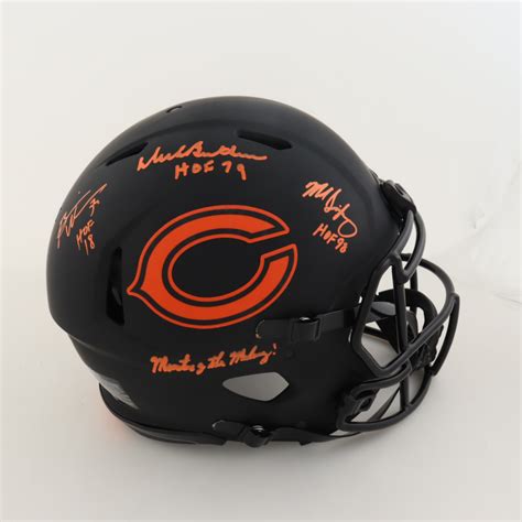 Dick Butkus Mike Singletary And Brian Urlacher Signed Bears Full Size Authentic On Field Eclipse