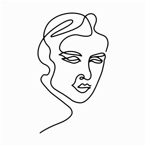 Continuous Line Drawing Trendy Abstract One Line Beauty Woman Head Vector Art At Vecteezy