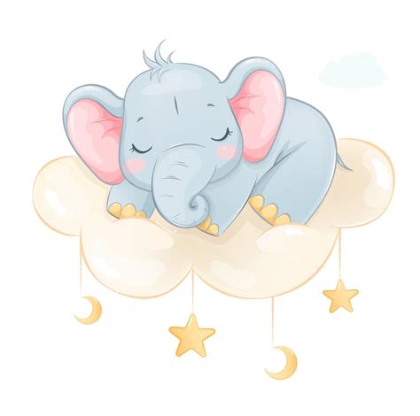 Cute Little Elephant Funny Cartoon Character 2257017 Vector Art At