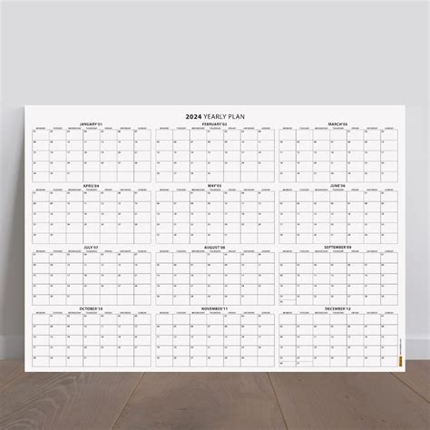 Printable 2024 Year Planner Giant 2024 Wall Calendar Yearly Wall