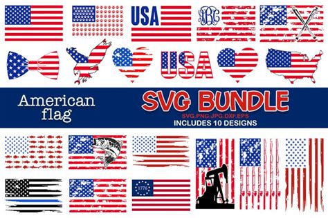 American Flag Bundle Svg Usa Flag Svg 4th Of 93329