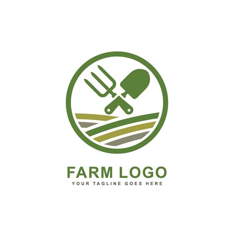 Farm logo. Hand fork and trowel logo vector 12054869 Vector Art at Vecteezy