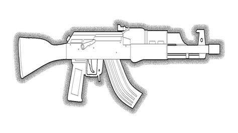 Draw Ak 47 Step By Step Youtube