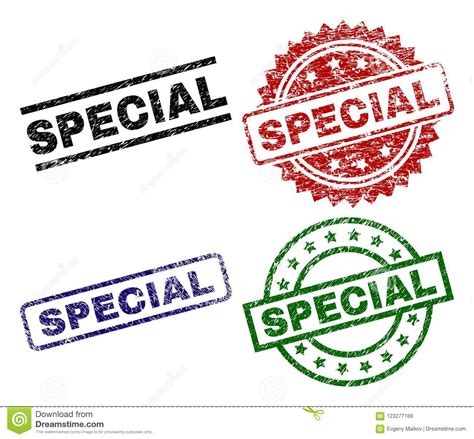 Scratched Textured Special Seal Stamps Stock Vector Illustration Of