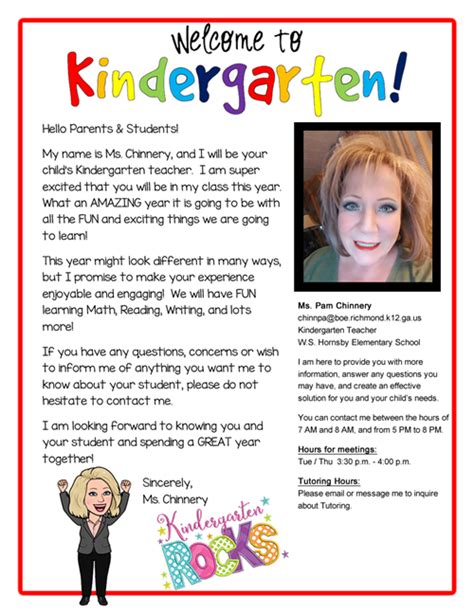 Kindergarten Welcome Letter Inaraivianna