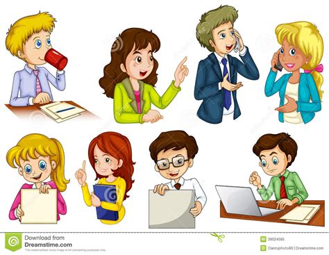 Different People Working In An Office Stock Vector
