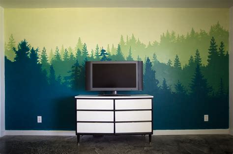A great way to create inviting and comfortable. Forest Wall Mural - Bedroom Makeover | Little Lady Little City