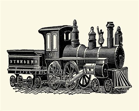 Vintage Train Print Set Of 4 Art Prints Antique Locomotive Etsy