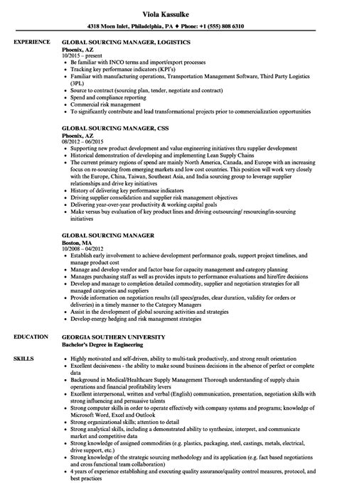 strategic sourcing resume sample december