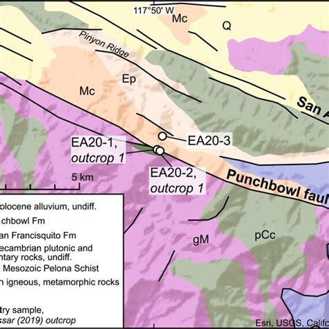 Simplified Geologic Map Modified From California Geological Survey
