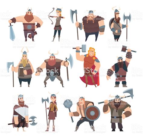 Viking Cartoon Scandinavian Mythologyy Characters Norway Costume