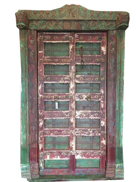 Indian Antique Door Carved Reclaimed Double Entrance Jaipur Doors
