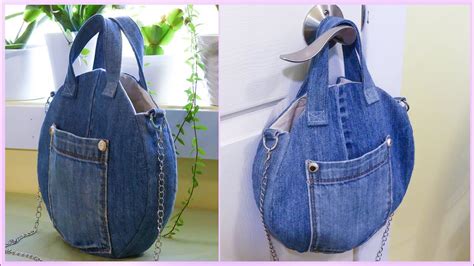 How To Make A Denim Round Handbag Out Of Old Jeans Upcycle Craft