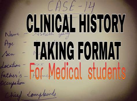 Mbbs Doctors Clinical History Taking And Examination Format