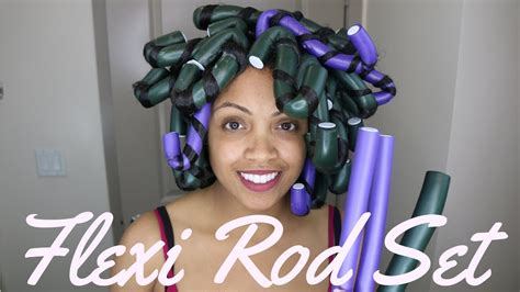 Large Flexi Rod Set On Wet Natural Hair Easy Method Design Essentials Youtube
