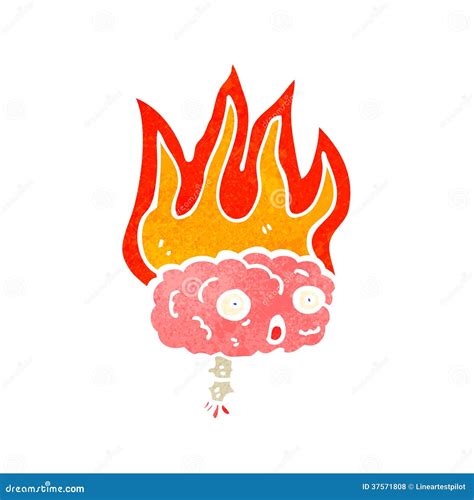 Cartoon Brain On Fire Stock Vector Illustration Of Artwork 37571808