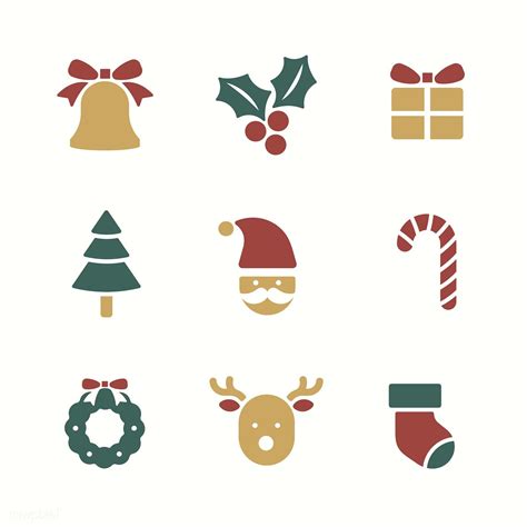Christmas Holiday Symbols Vector Set Free Image By